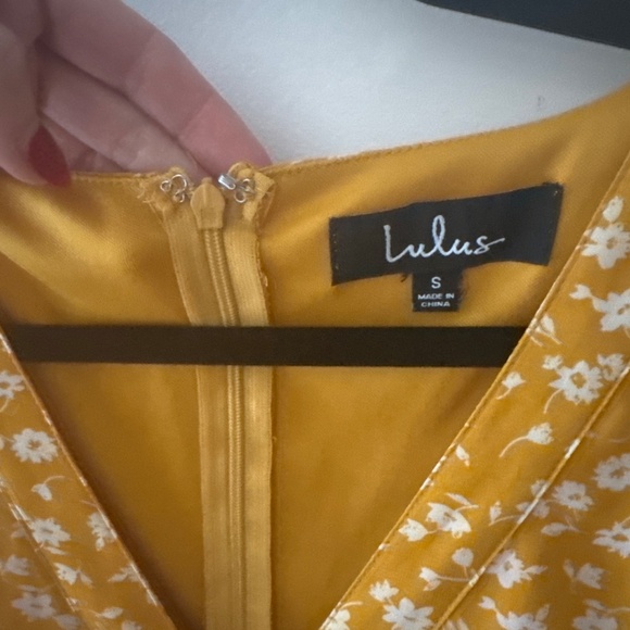 Lulus After-bloom Delight Golden Yellow Floral Print Midi Dress - Size S - Picture 9 of 9